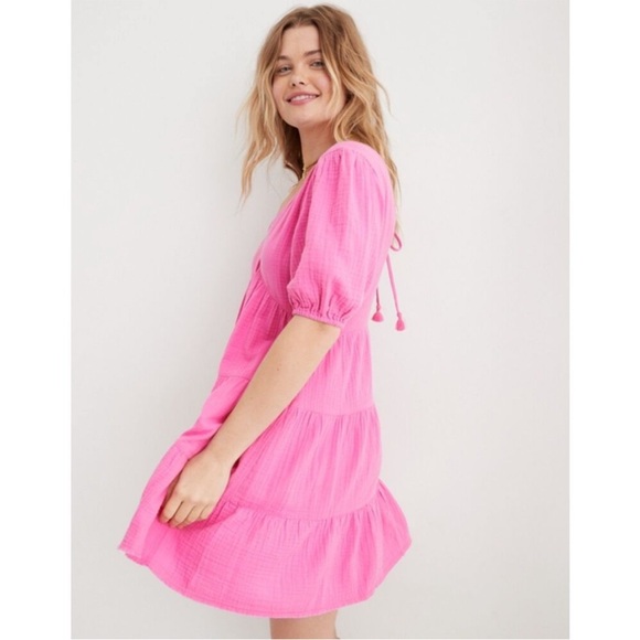 Aerie Pool to Party Cotton Dress Pink Sz Medium - Picture 2 of 13